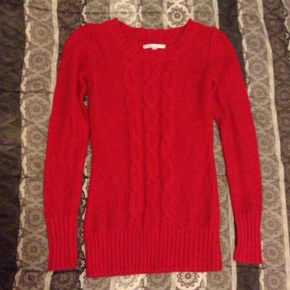Red cable Knit Sweater size S