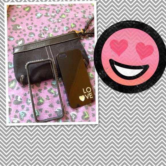 iPhone5 bling bumper,LOVE case & Coach wristlet.