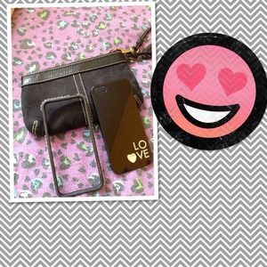 iPhone5 bling bumper,LOVE case & Coach wristlet.
