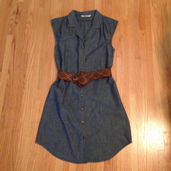 ❤BUNDLE❤chambray shirt dress + faux leather jacket