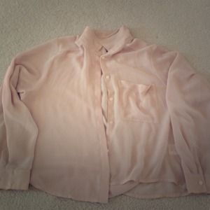 Taupe sheer blouse