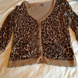 Worthington cheetah print cardigan