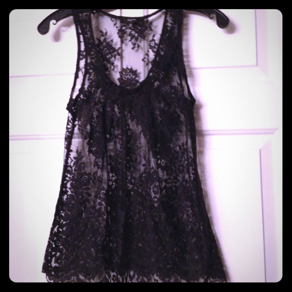 Black lace cover up from Express.