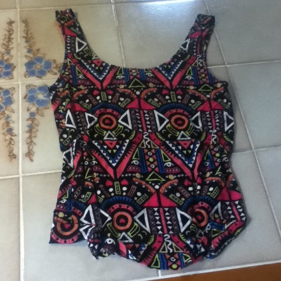 🚫SOLD🚫 Neon boho tribal tank