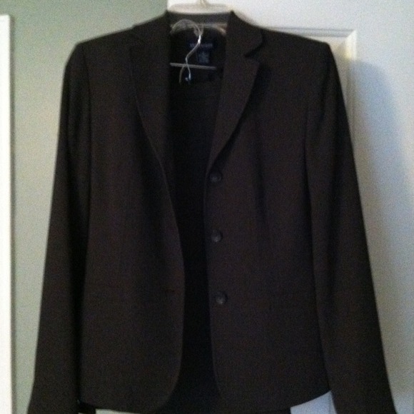 Ann taylor dark grey suit with blazer and skirt
