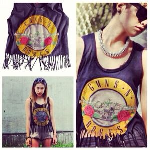 Guns and roses tassel top