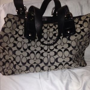 Black coach purse -tote size