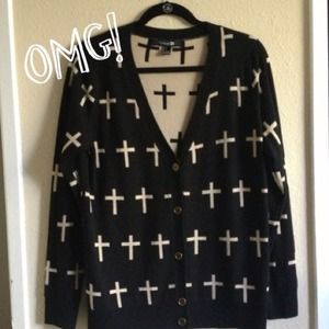Cross Print Cardigan!