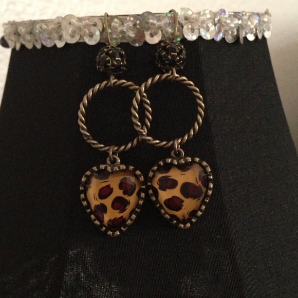 Leopard Heart Earrings