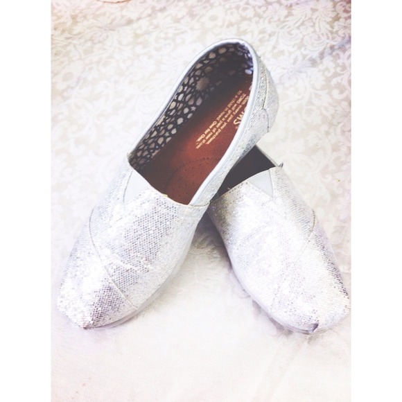 Silver Women's Glitters TOMS