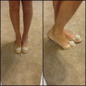 🚫SOLD TO COURTNEY🚫 pink/nude flats with pearl
