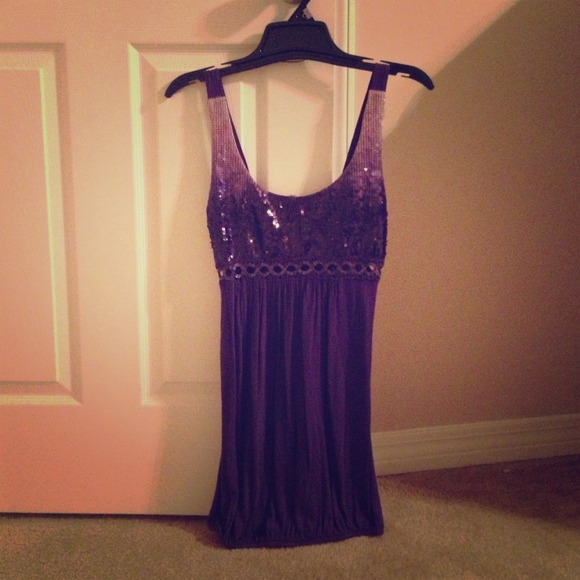 purple evening dress