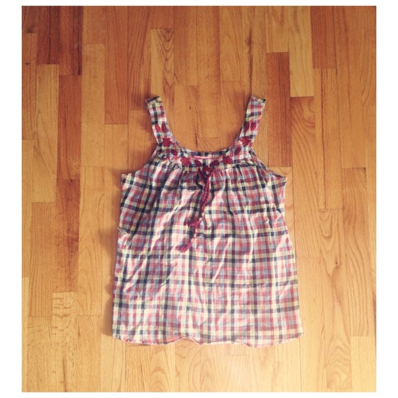 Plaid baby doll tank top