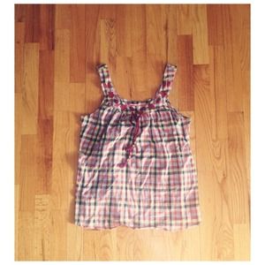 Plaid baby doll tank top