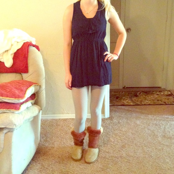 Navy dress.