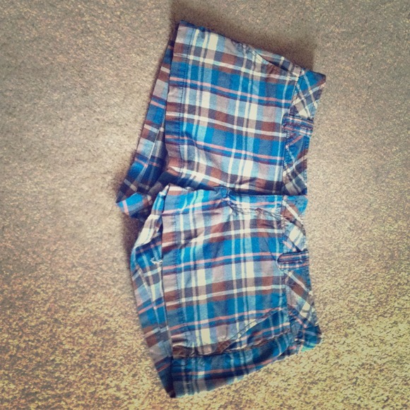 Blue/Brown Aeropostale Plaid Shorts