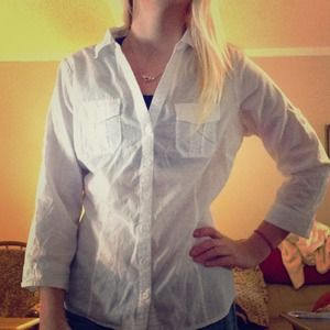 White button up shirt.