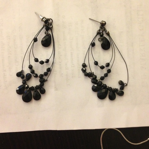 Black beaded earrings