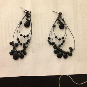 Black beaded earrings