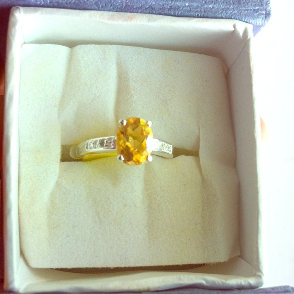 GIFTED!!! Genuine Brazilian Citrine Diamond ring.