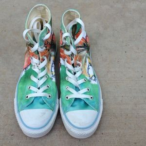 Converse floral hi tops