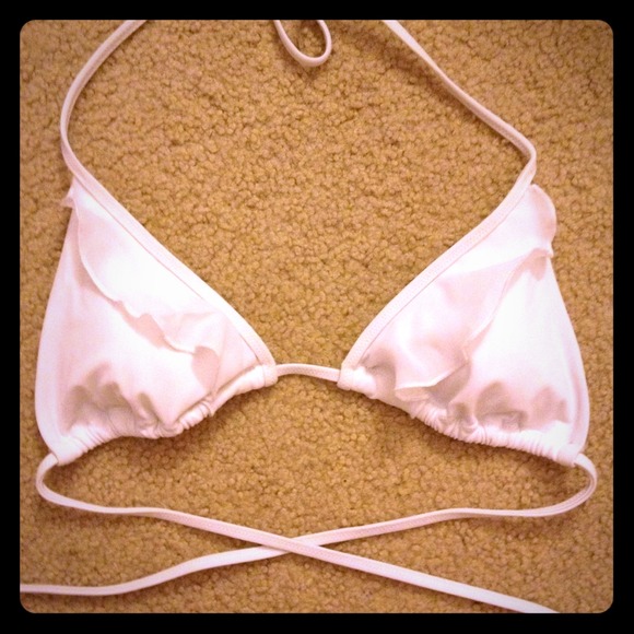 TRADED -- Victoria secret White ruffle bikini top