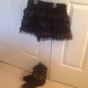 Tiered Black Skirt