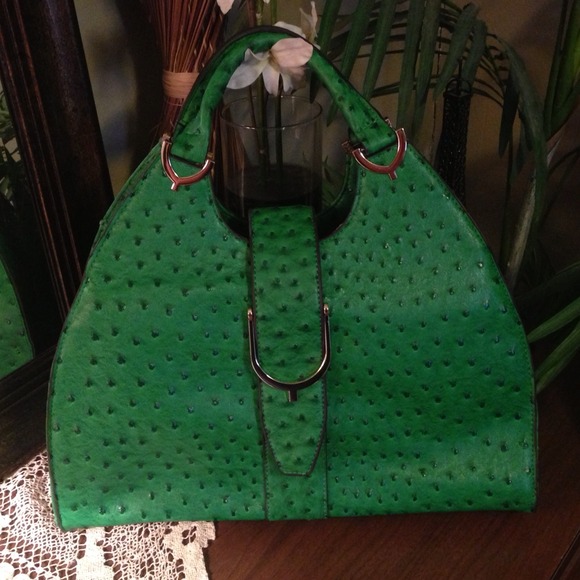 Gucci Inspired Ostrich Green Purse / Bag Wishbone