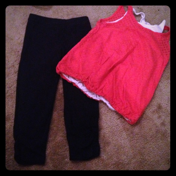 Legging,2 tanks, boys shirt and dress