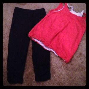 Legging,2 tanks, boys shirt and dress