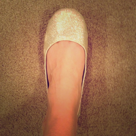 Gold Champagne Shimmer Flats