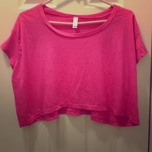 Hot pink American apparel crop top