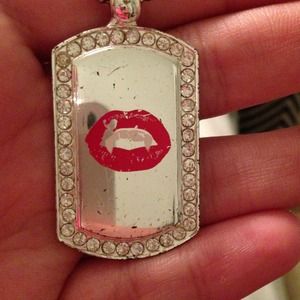 Vampire lady lips jeweled necklace
