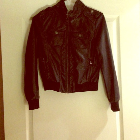Black leather jacket