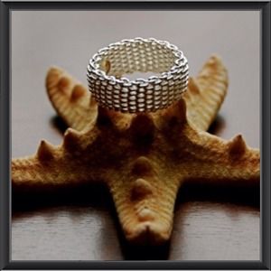Sterling Silver Mesh Band Ring Tiffany inspired ❤