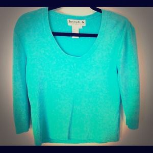 📦SOLD IN BUNDLE!📦Turquoise 3/4 sleeve knit top