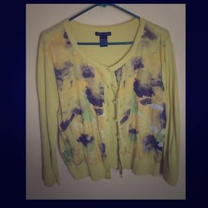 ☀ Sale-Woman's Yellow Print Cardigan