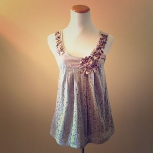 Anthropologie Sprinkled Shells Tank