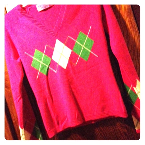 100% cashmere argyle juicy sweater