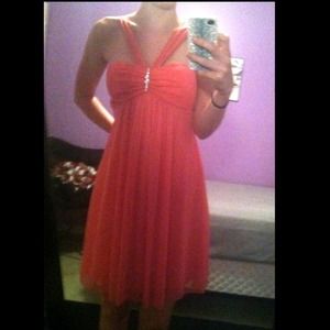 Pink formal dress with sparkle detail