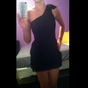 Bebe black ruffle dress