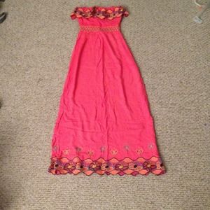 Coral maxi dress