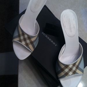 Beautiful blue Burberry kitten heels