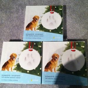 3 paw print ornaments