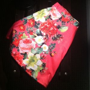 Floral Mini Flare Skirt