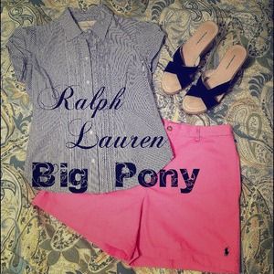 Big Pony Pink Ralph Lauren 100% cotton shorts