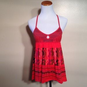 Free People Peacock Racer Back Strap Tank