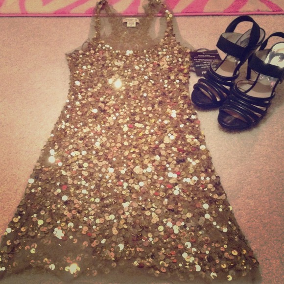 NWT gold sequence dress!