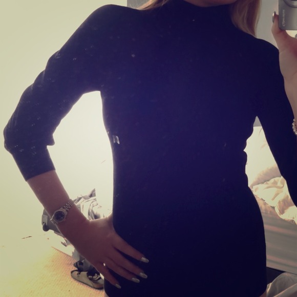 Classy Express Black Turtle Neck NWT