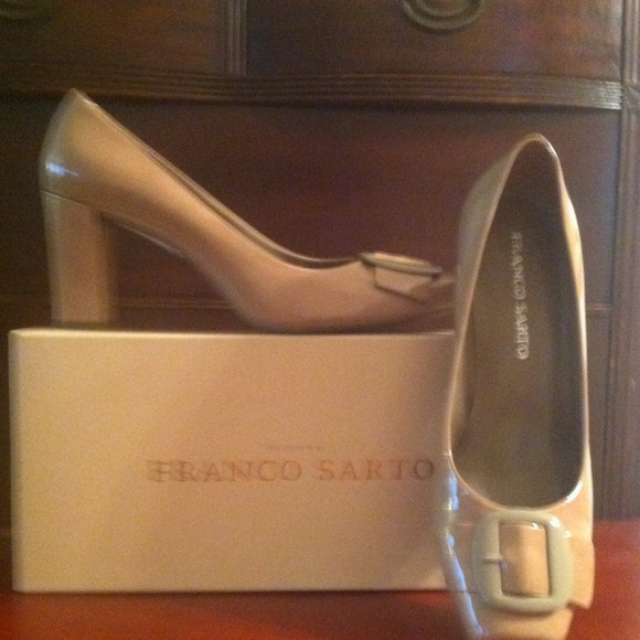 Franco Sarto Taupe Patent Leather Pump